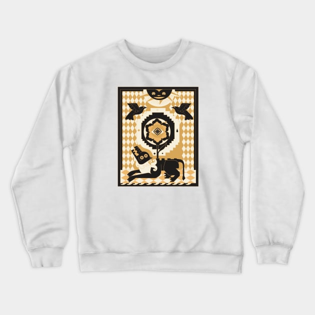 Esoteric Dog, Flower and Sun Crewneck Sweatshirt by yoaz